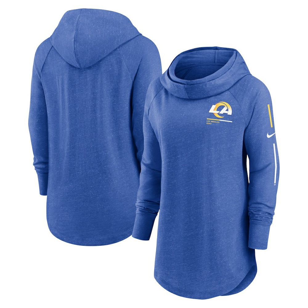 Los Angeles Rams Women's Minimal Statement Lightweight Raglan Funnel Neck Pullover Hoodie | NFL Discount