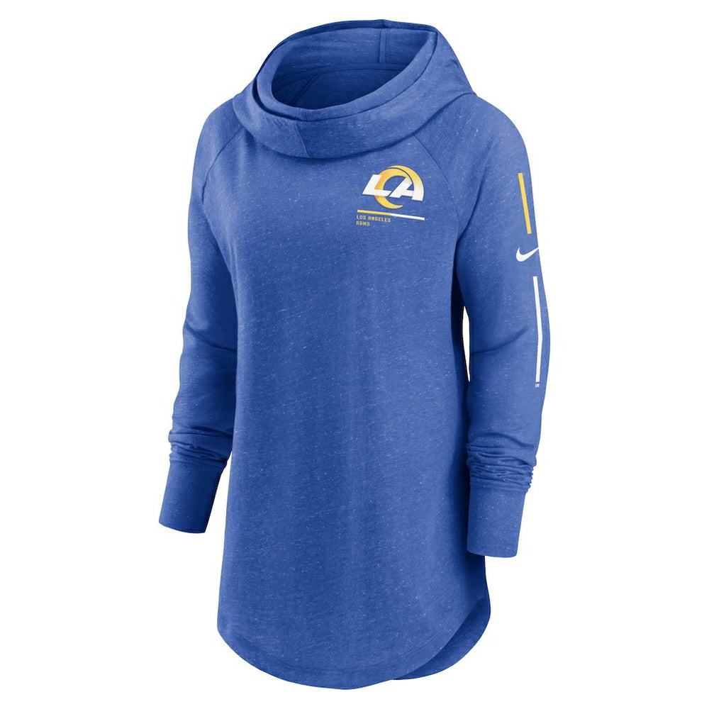 Los Angeles Rams Women's Minimal Statement Lightweight Raglan Funnel Neck Pullover Hoodie | NFL Discount