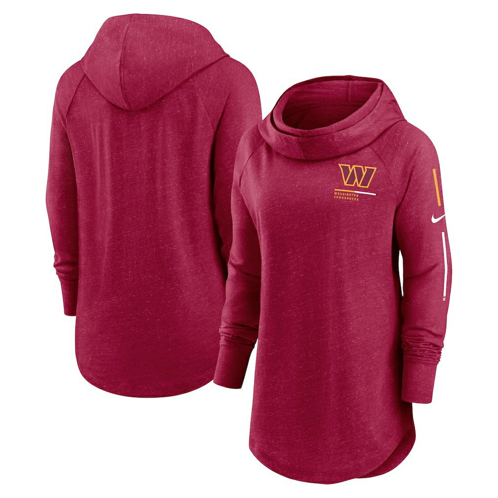 Washington Commanders Women's Minimal Statement Lightweight Raglan Funnel Neck Pullover Hoodie | NFL Sale