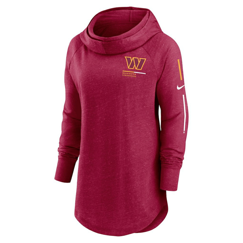 Washington Commanders Women's Minimal Statement Lightweight Raglan Funnel Neck Pullover Hoodie | NFL Sale