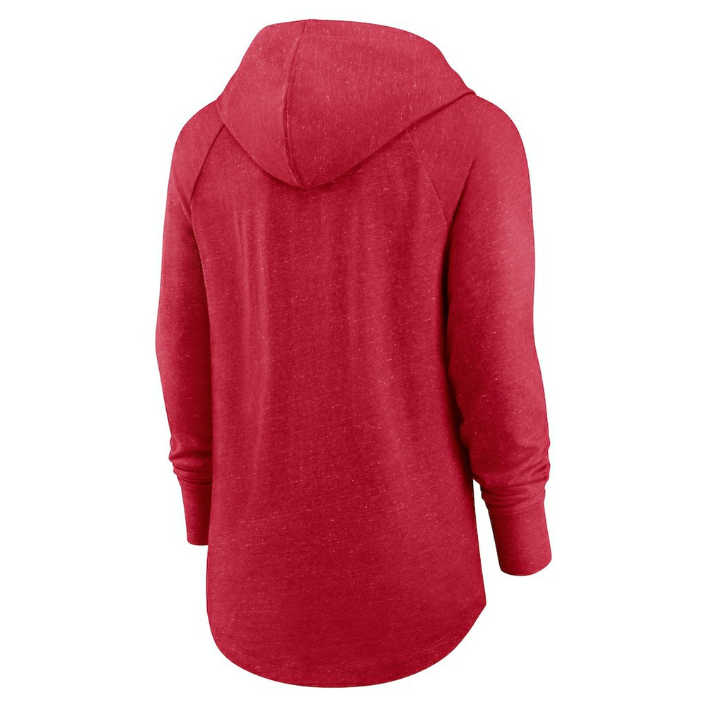 San Francisco 49ers Women's Minimal Statement Lightweight Raglan Funnel Neck Pullover Hoodie | NFL Sale