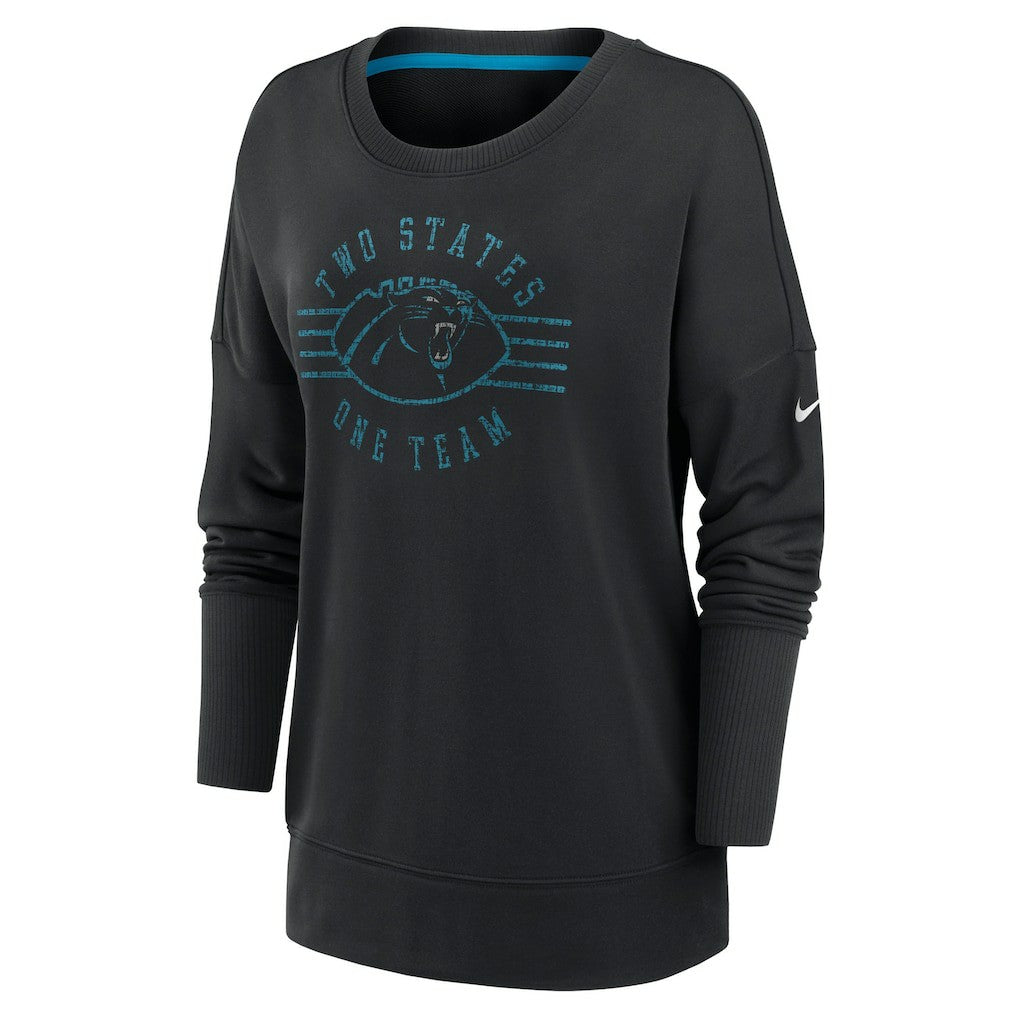 Carolina Panthers Women's Rewind Playback Icon Performance Pullover Sweatshirt | NFL Outlet