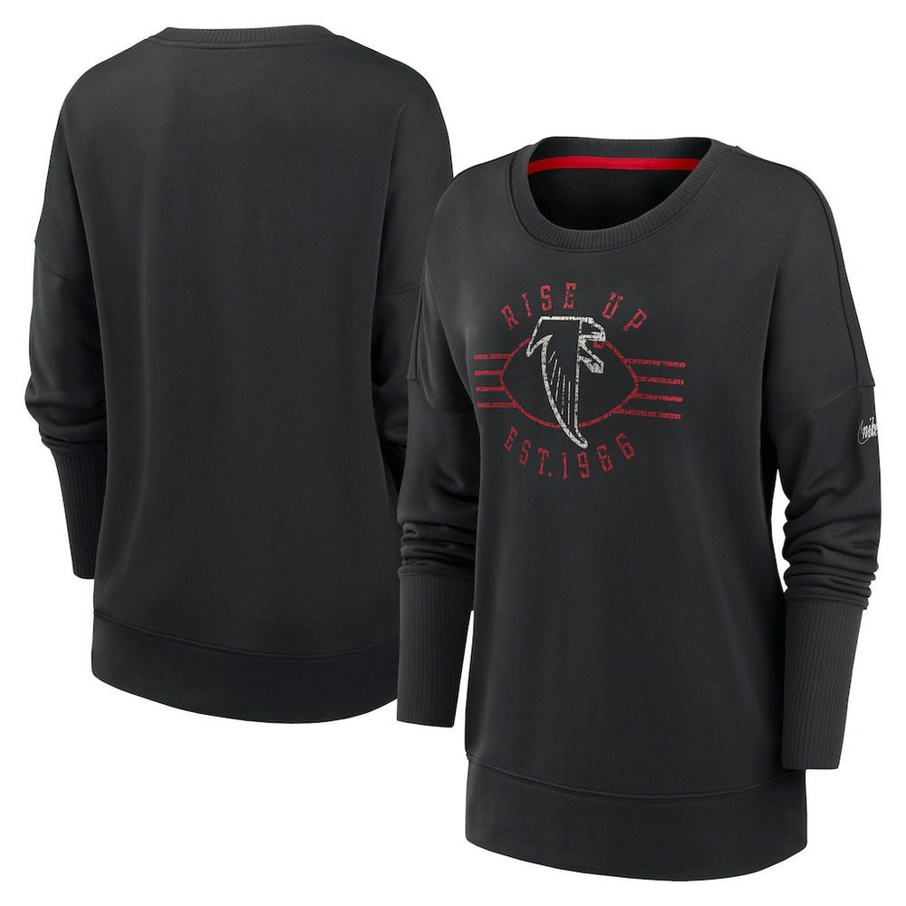 Atlanta Falcons Women's Rewind Playback Icon Performance Pullover Sweatshirt | NFL Outlet