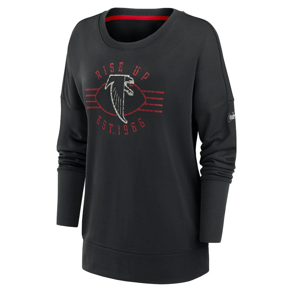 Atlanta Falcons Women's Rewind Playback Icon Performance Pullover Sweatshirt | NFL Outlet