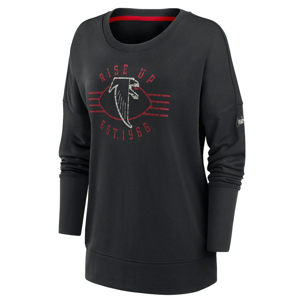 Atlanta Falcons Women's Rewind Playback Icon Performance Pullover Sweatshirt | NFL Outlet