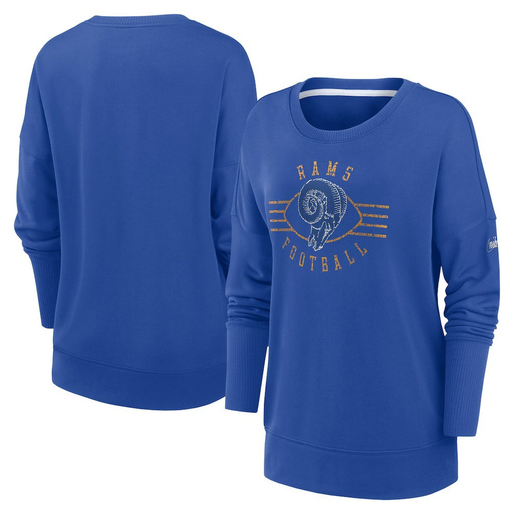 Los Angeles Rams Women's Rewind Playback Icon Performance Pullover Sweatshirt | NFL New