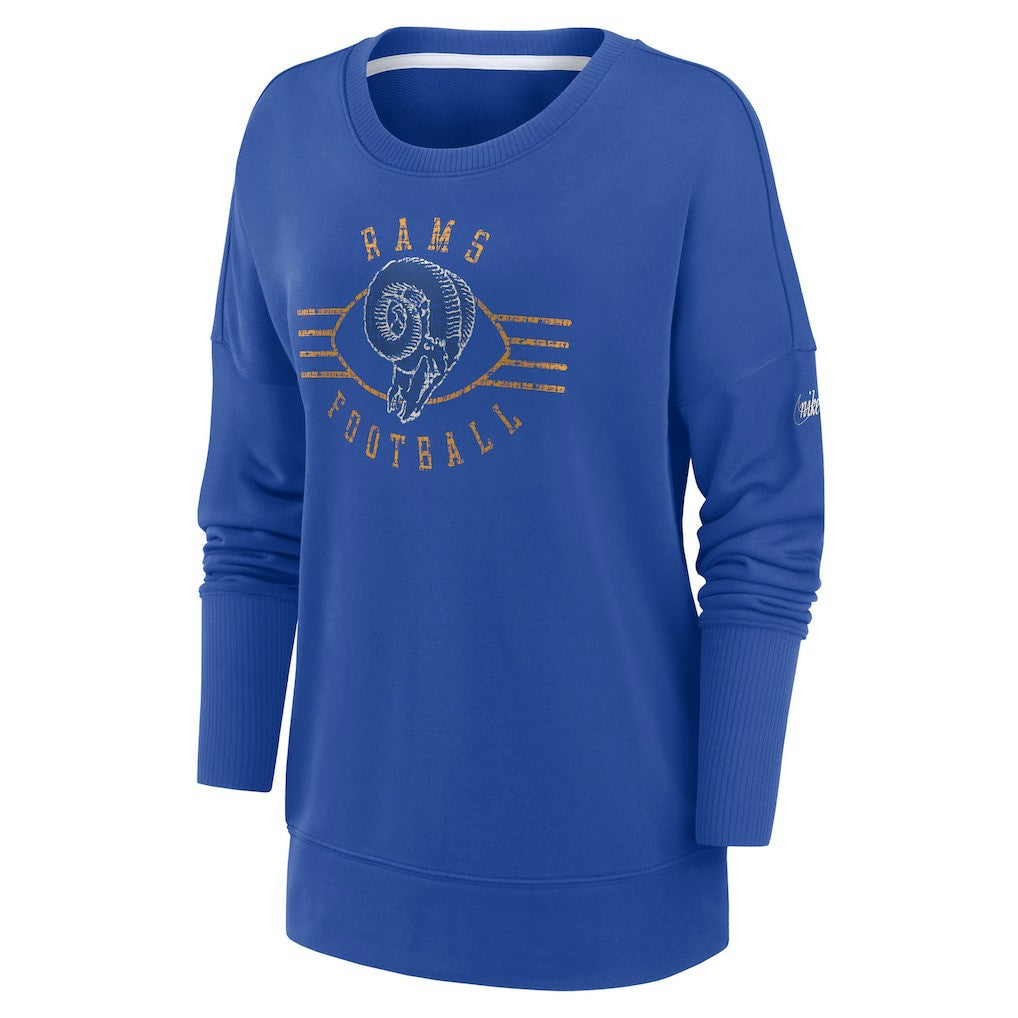 Los Angeles Rams Women's Rewind Playback Icon Performance Pullover Sweatshirt | NFL New