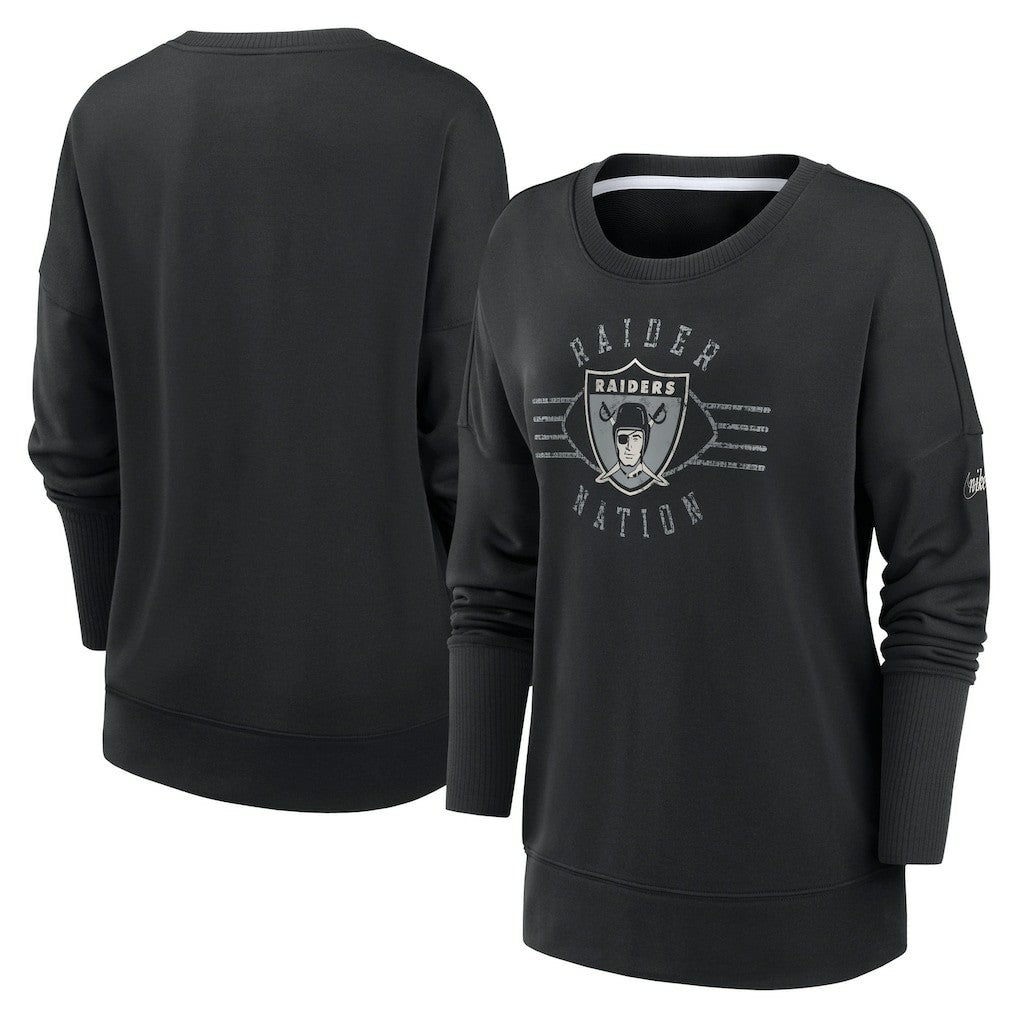 Las Vegas Raiders Women's Rewind Playback Icon Performance Pullover Sweatshirt | NFL New