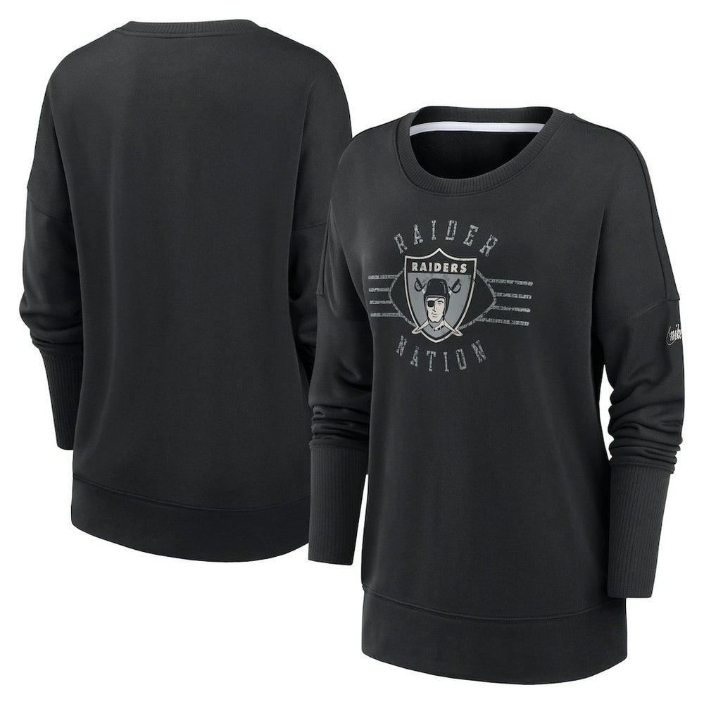 Las Vegas Raiders Women's Rewind Playback Icon Performance Pullover Sweatshirt | NFL New