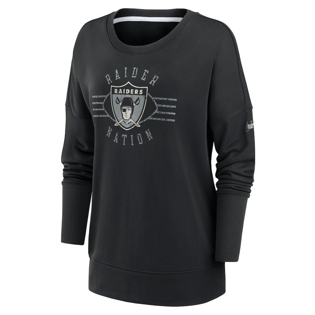 Las Vegas Raiders Women's Rewind Playback Icon Performance Pullover Sweatshirt | NFL New