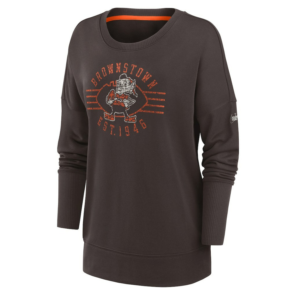 Cleveland Browns Women's Rewind Playback Icon Performance Pullover Sweatshirt | NFL On sale