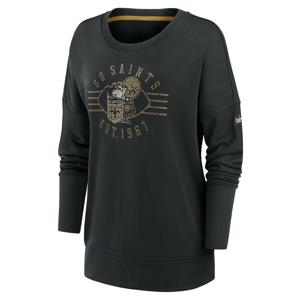 New Orleans Saints Women's Rewind Playback Icon Performance Pullover Sweatshirt | NFL Online
