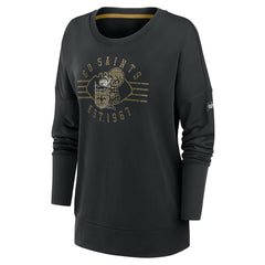 New Orleans Saints Women's Rewind Playback Icon Performance Pullover Sweatshirt | NFL Online