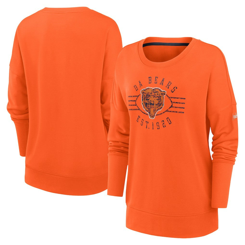 Chicago Bears Women's Rewind Playback Icon Performance Pullover Sweatshirt | NFL New