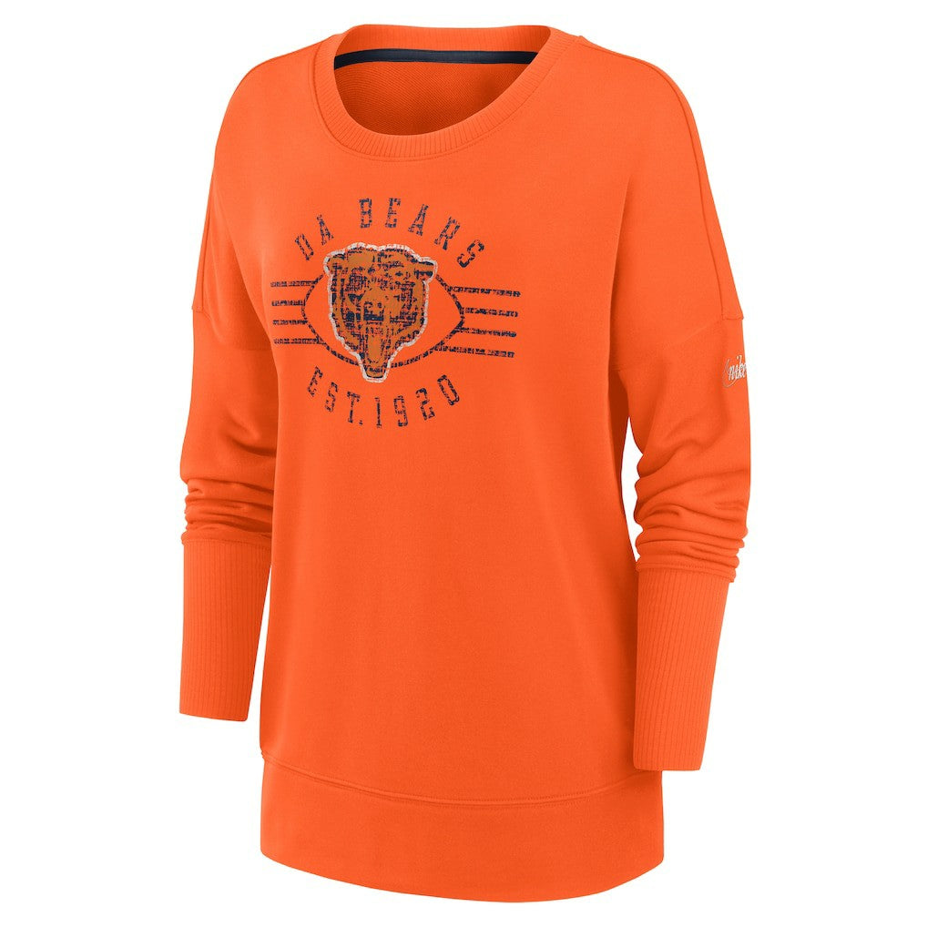 Chicago Bears Women's Rewind Playback Icon Performance Pullover Sweatshirt | NFL New