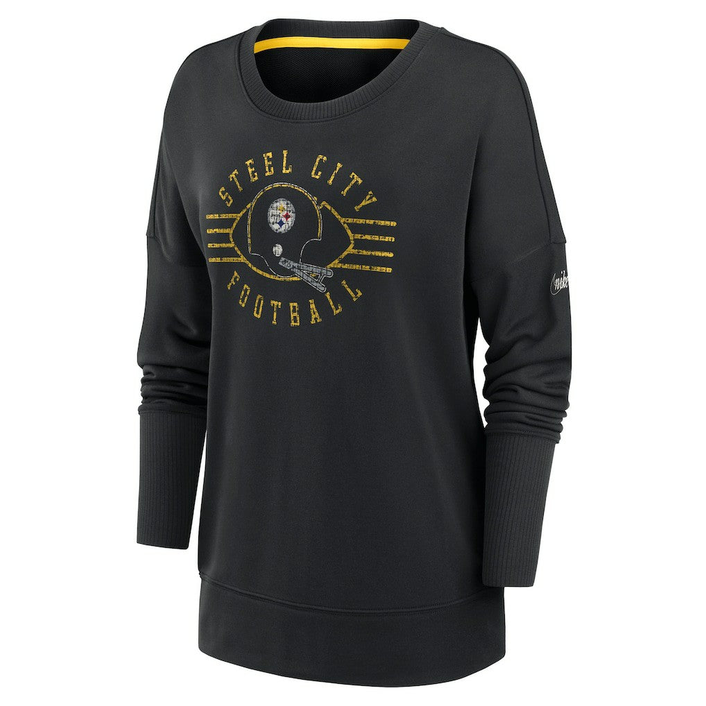 Pittsburgh Steelers Women's Rewind Playback Icon Performance Pullover Sweatshirt | NFL Discount