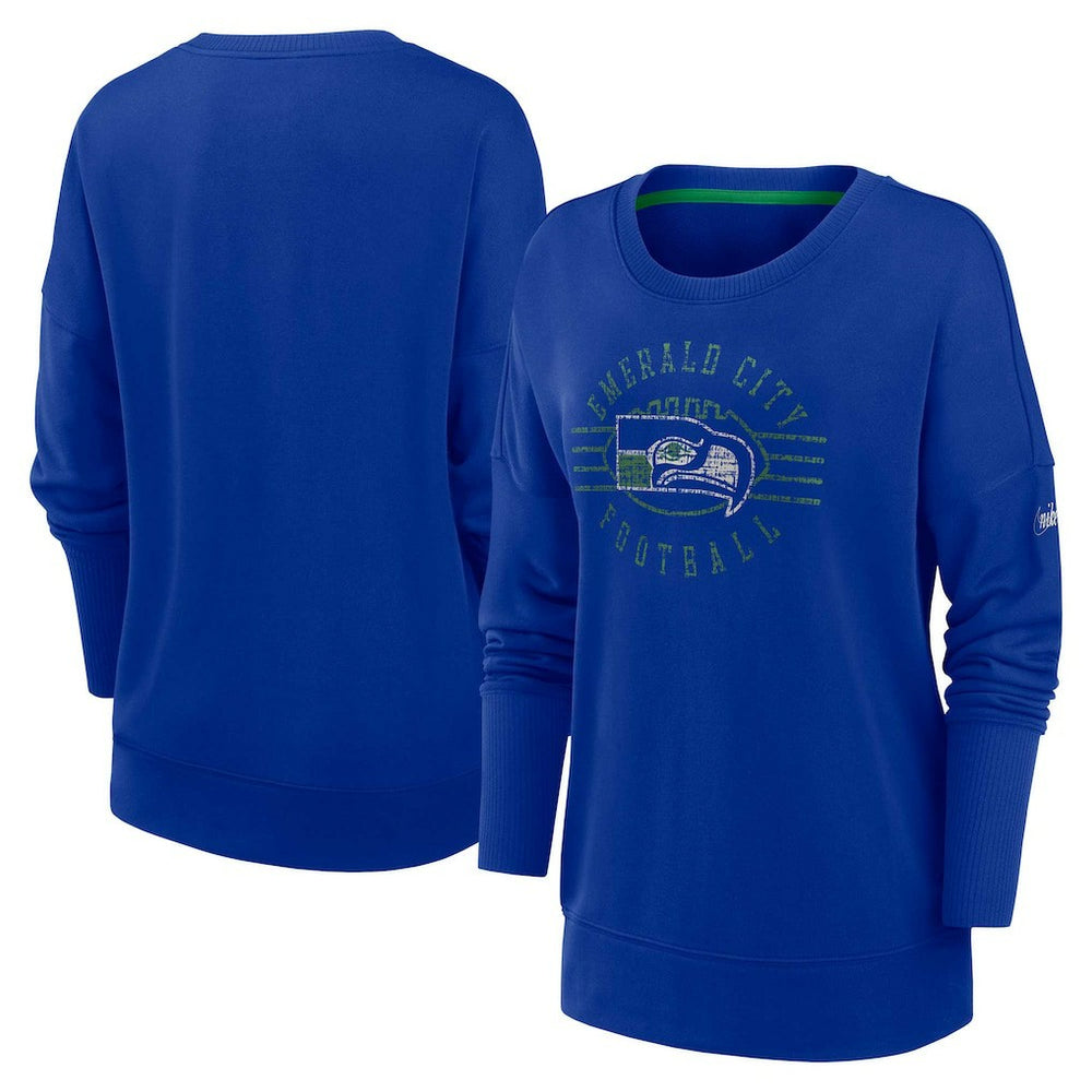 Seattle Seahawks Women's Rewind Playback Icon Performance Pullover Sweatshirt | NFL Discount