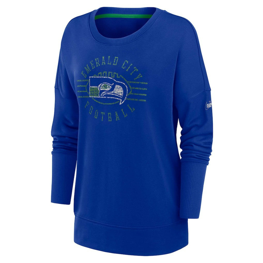 Seattle Seahawks Women's Rewind Playback Icon Performance Pullover Sweatshirt | NFL Discount