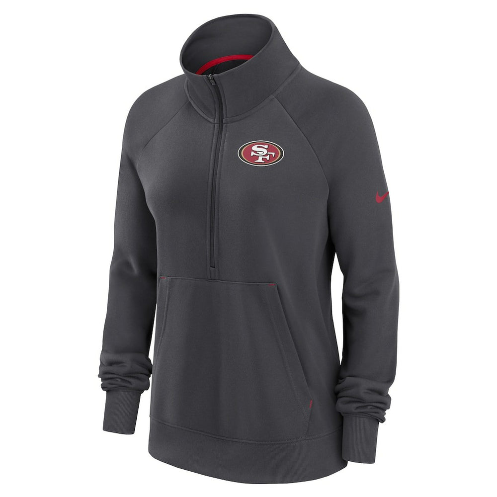 San Francisco 49ers Women's Premium Raglan Performance Half-Zip Sweatshirt | NFL Online
