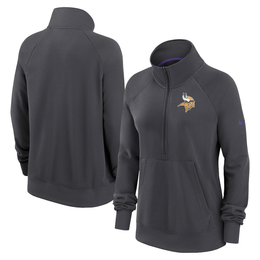 Minnesota Vikings Women's Premium Raglan Performance Half-Zip Sweatshirt | NFL Outlet