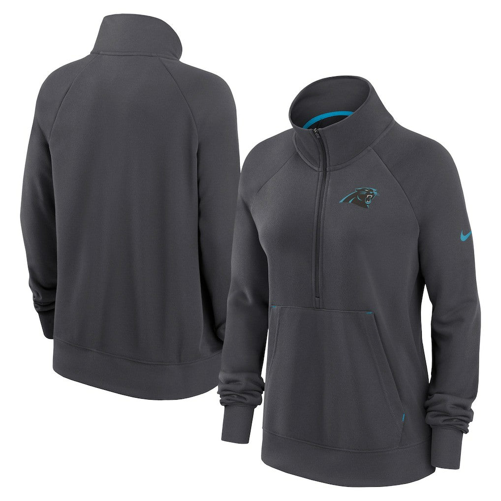 Carolina Panthers Women's Premium Raglan Performance Half-Zip Sweatshirt | NFL US