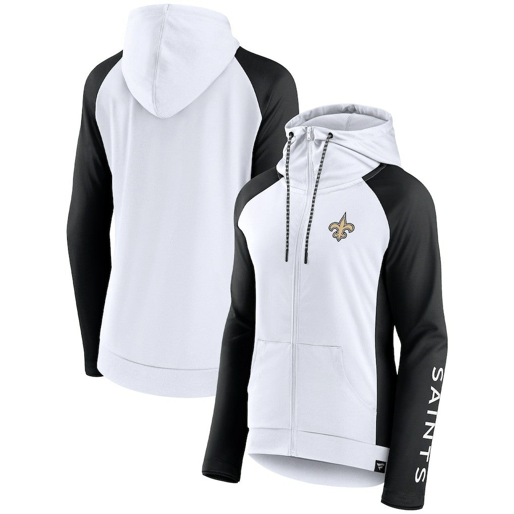 New Orleans Saints Women's End Around Lightweight Raglan Full-Zip Hoodie Jacket | NFL Online