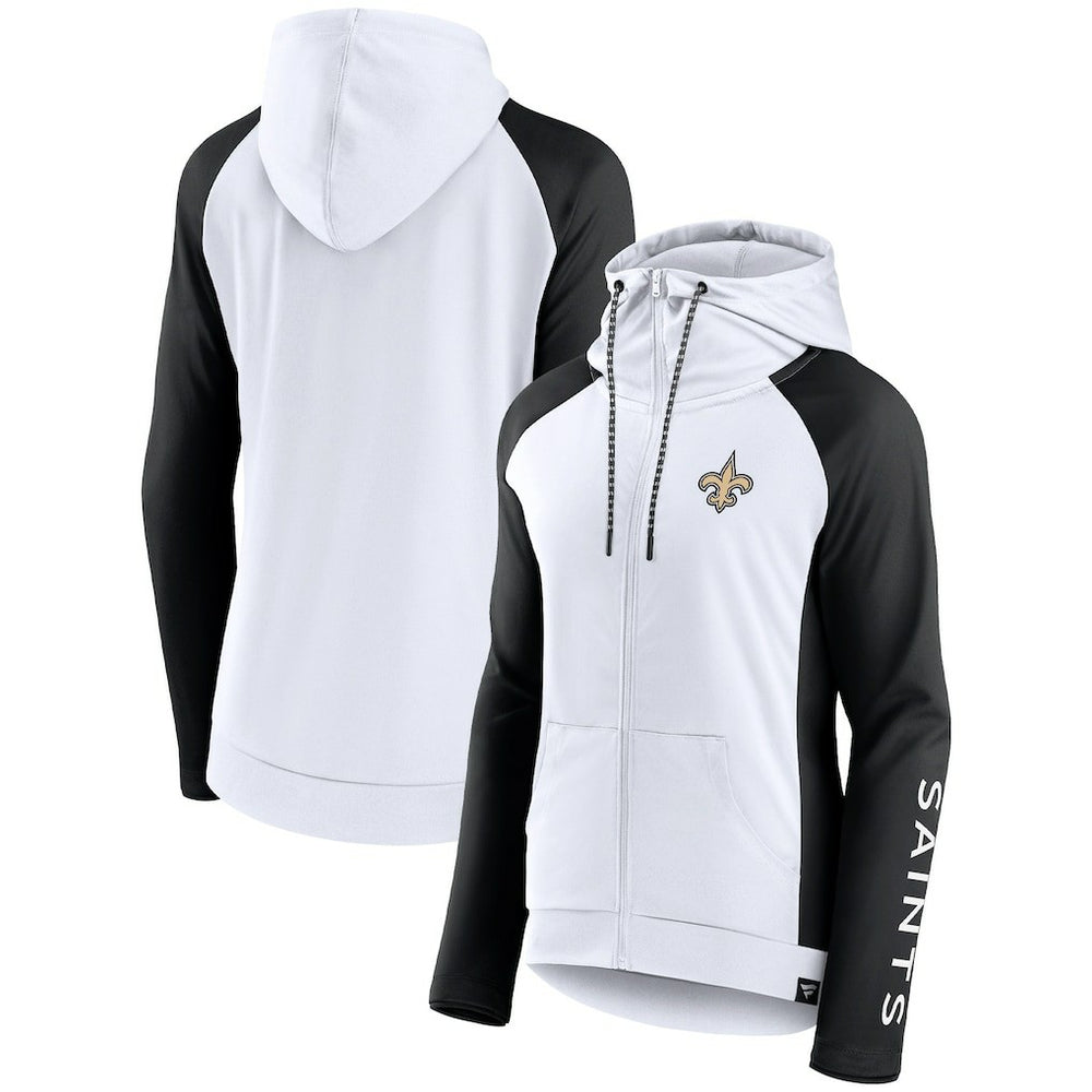 New Orleans Saints Women's End Around Lightweight Raglan Full-Zip Hoodie Jacket | NFL Online