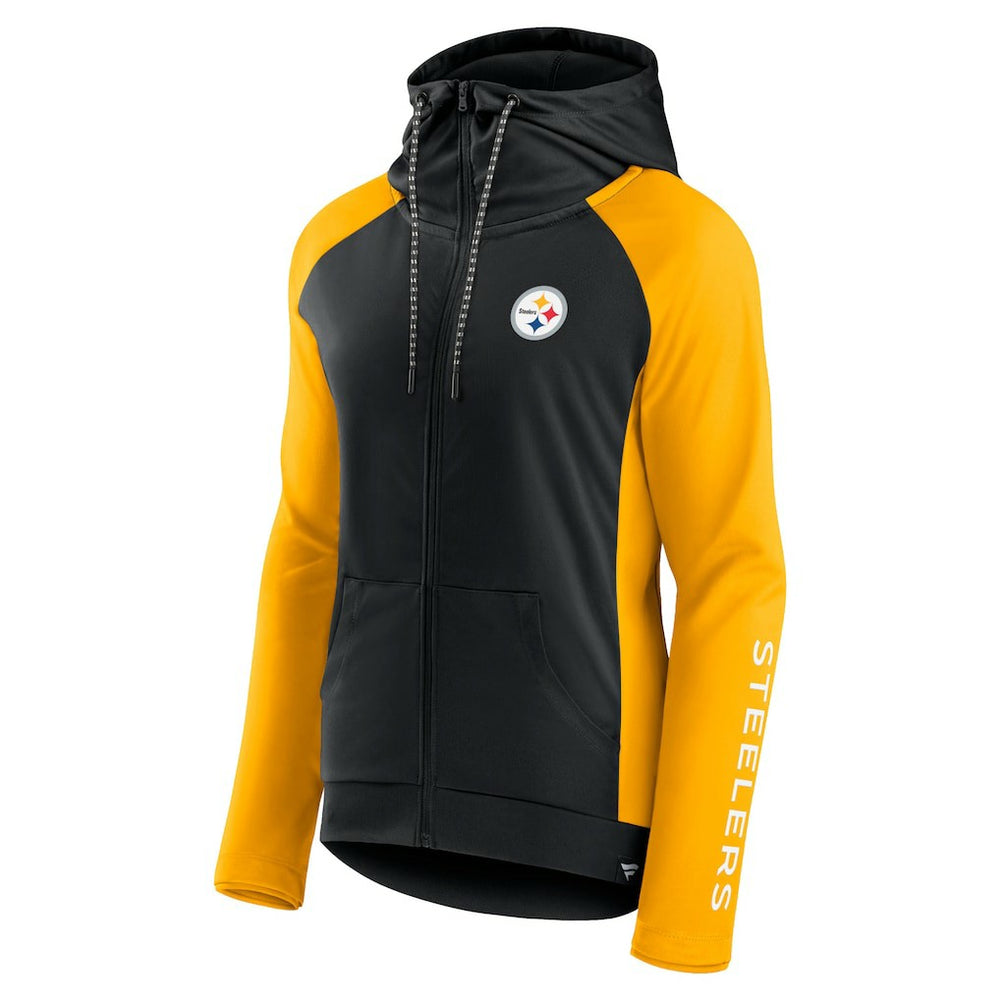 Pittsburgh Steelers Women's End Around Lightweight Raglan Full-Zip Hoodie Jacket | NFL Hot