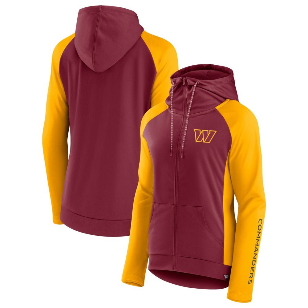 Washington Commanders Women's End Around Lightweight Raglan Full-Zip Hoodie Jacket | NFL New