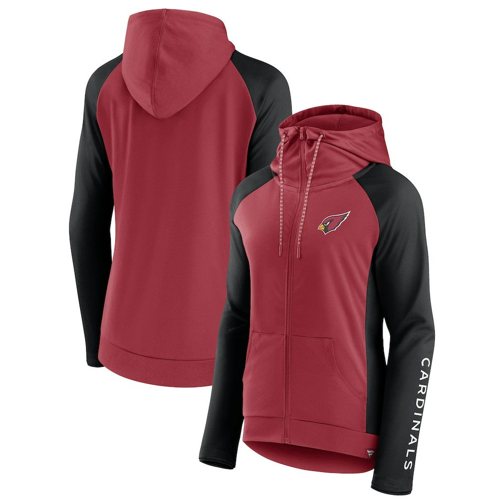 Arizona Cardinals Women's End Around Lightweight Raglan Full-Zip Hoodie Jacket | NFL New