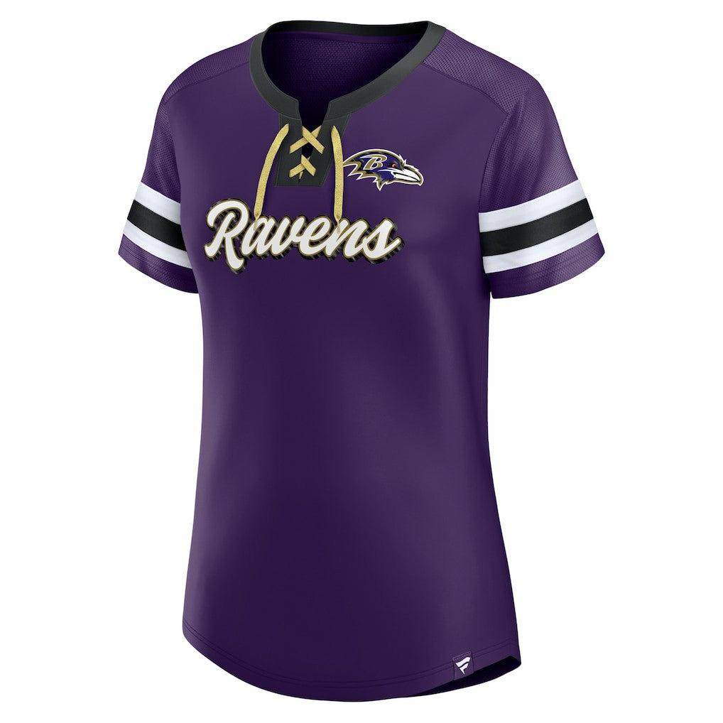 Baltimore Ravens Women's Original State Lace-Up T-Shirt | NFL Outlet