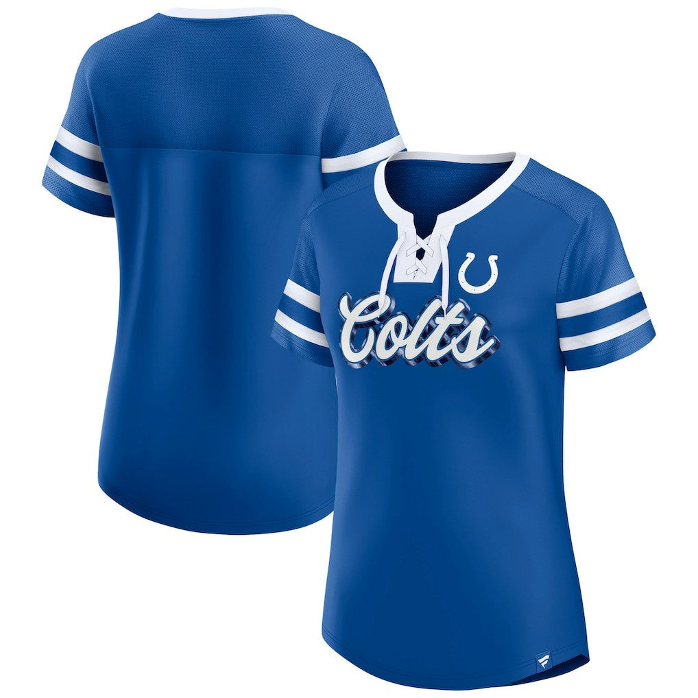 Indianapolis Colts Women's Original State Lace-Up T-Shirt | NFL New