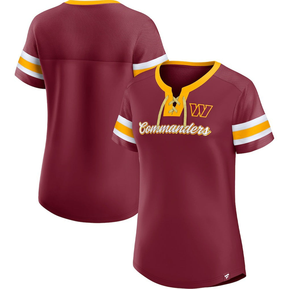 Washington Commanders Women's Original State Lace-Up T-Shirt | NFL Hot