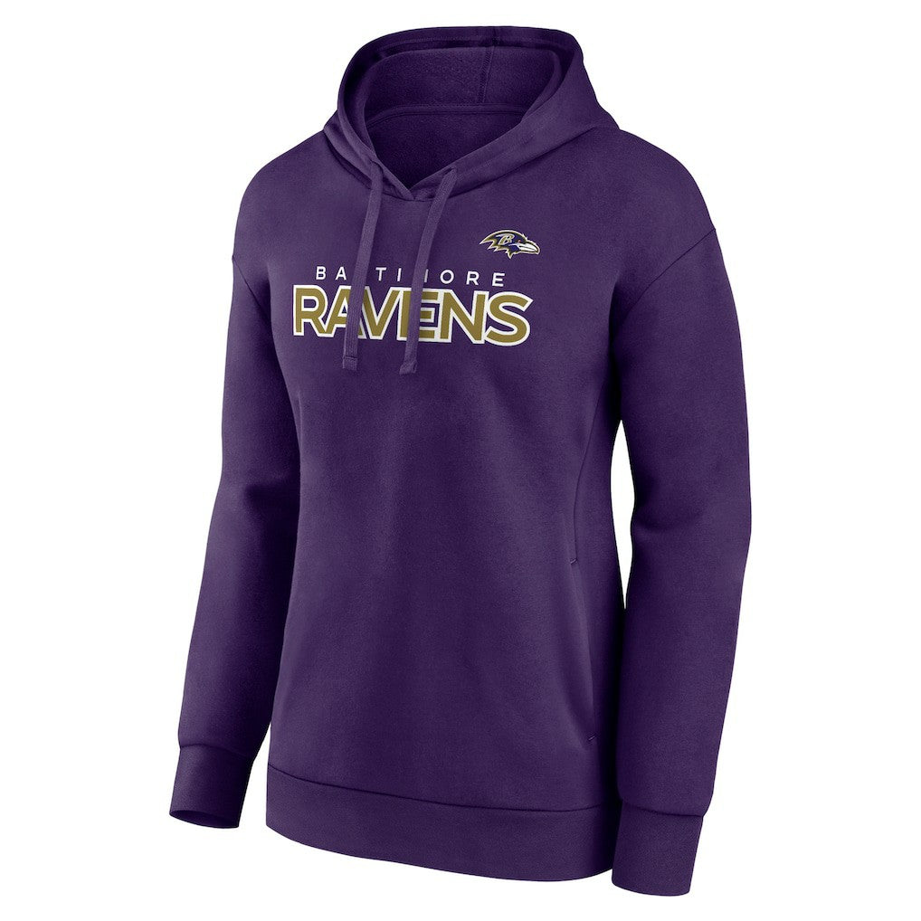 Baltimore Ravens Women's Iconic Cotton Fleece Checklist Pullover Hoodie | NFL On sale