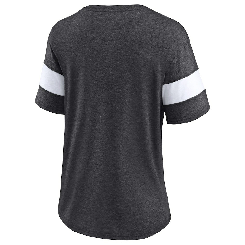 New Orleans Saints Women's Distressed Team Tri-Blend V-Neck T-Shirt | NFL US