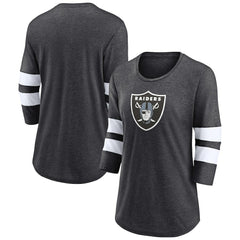 Las Vegas Raiders Women's Primary Logo 3/4 Sleeve Scoop Neck T-Shirt | NFL On sale