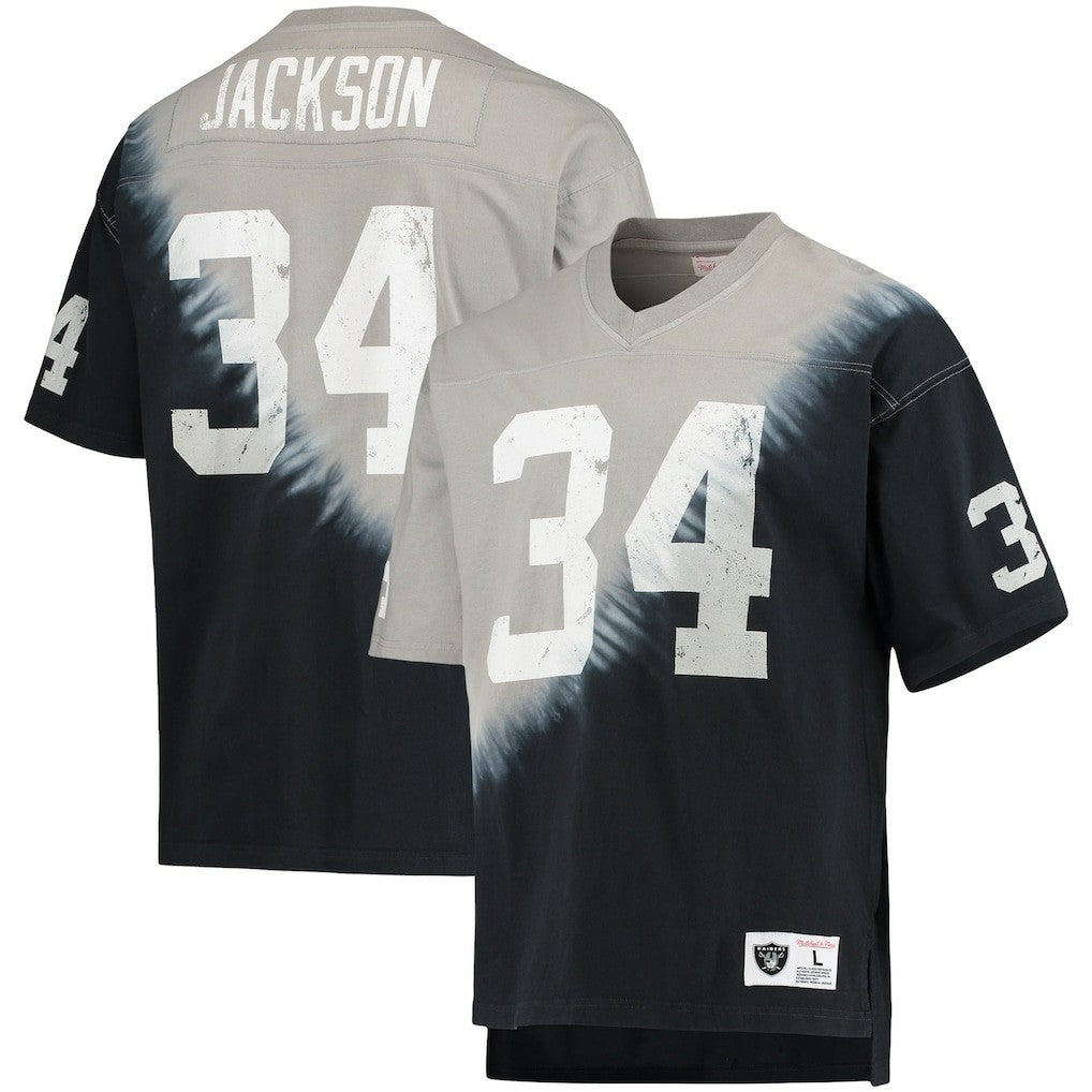 Las Vegas Raiders Bo Jackson  Retired Player Name & Number Diagonal Tie-Dye V-Neck T-Shirt | NFL On sale