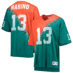 Miami Dolphins Dan Marino  Retired Player Name & Number Diagonal Tie-Dye V-Neck T-Shirt | NFL Near me