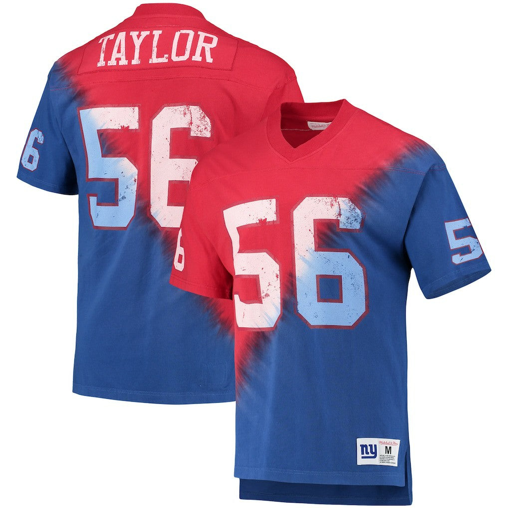 New York Giants Lawrence Taylor  Retired Player Name & Number Diagonal Tie-Dye V-Neck T-Shirt | NFL Discount