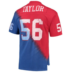 New York Giants Lawrence Taylor  Retired Player Name & Number Diagonal Tie-Dye V-Neck T-Shirt | NFL Discount