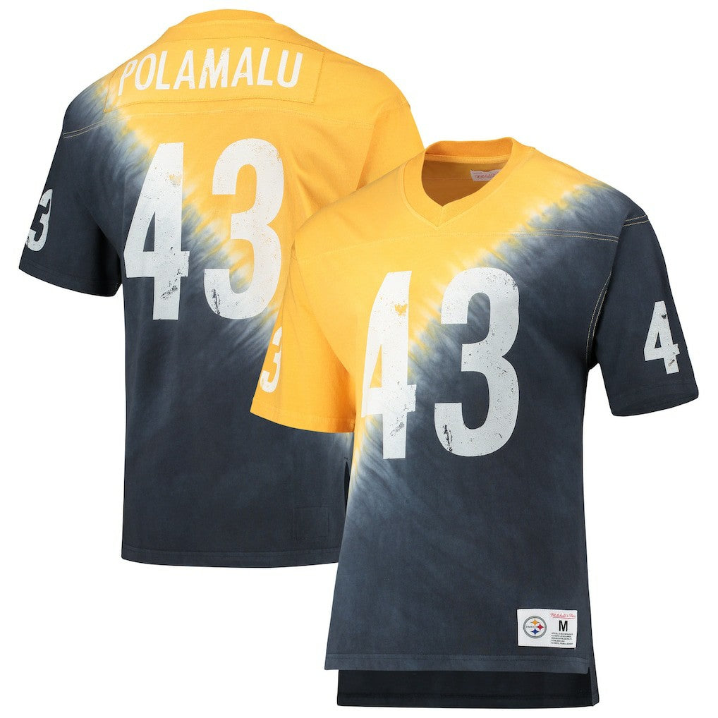 Pittsburgh Steelers Troy Polamalu  Retired Player Name & Number Diagonal Tie-Dye V-Neck T-Shirt | NFL Online