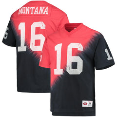 San Francisco 49ers Joe Montana  Retired Player Name & Number Diagonal Tie-Dye V-Neck T-Shirt | NFL Near me