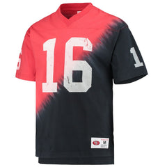 San Francisco 49ers Joe Montana  Retired Player Name & Number Diagonal Tie-Dye V-Neck T-Shirt | NFL Near me