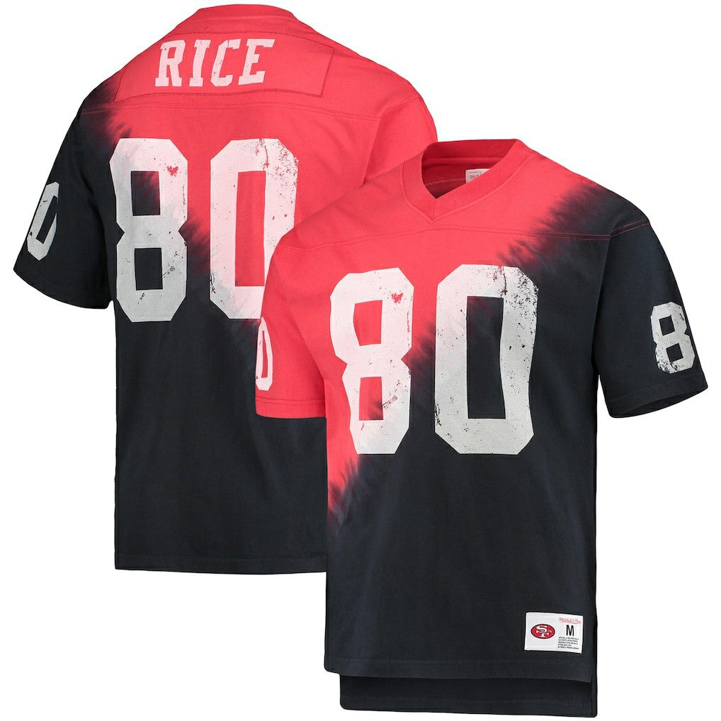 San Francisco 49ers Jerry Rice  Retired Player Name & Number Diagonal Tie-Dye V-Neck T-Shirt | NFL Online