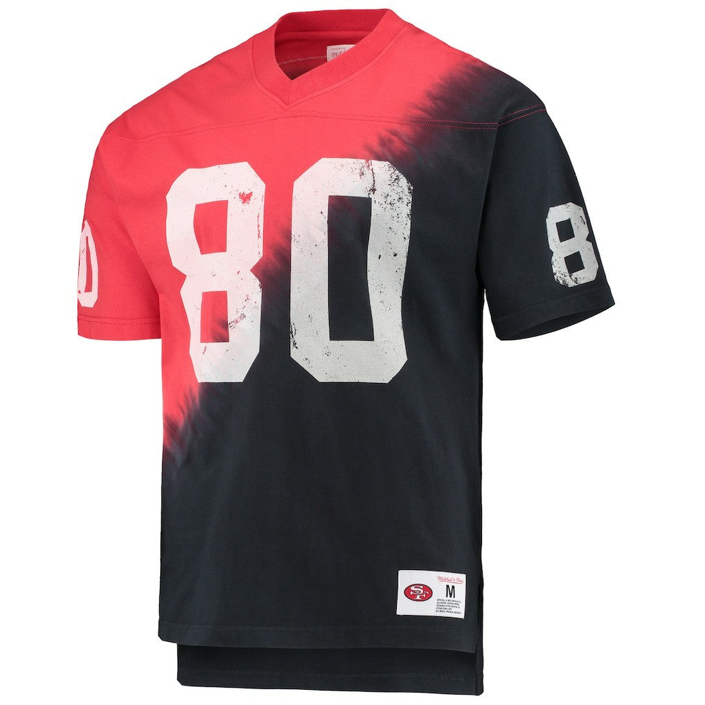 San Francisco 49ers Jerry Rice  Retired Player Name & Number Diagonal Tie-Dye V-Neck T-Shirt | NFL Online