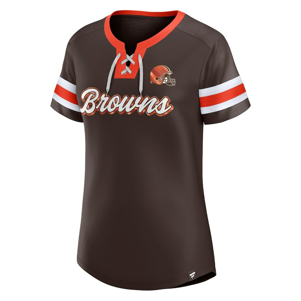 Cleveland Browns Baker Mayfield  Women's Athena Name & Number Notch Neck T-Shirt | NFL Hot