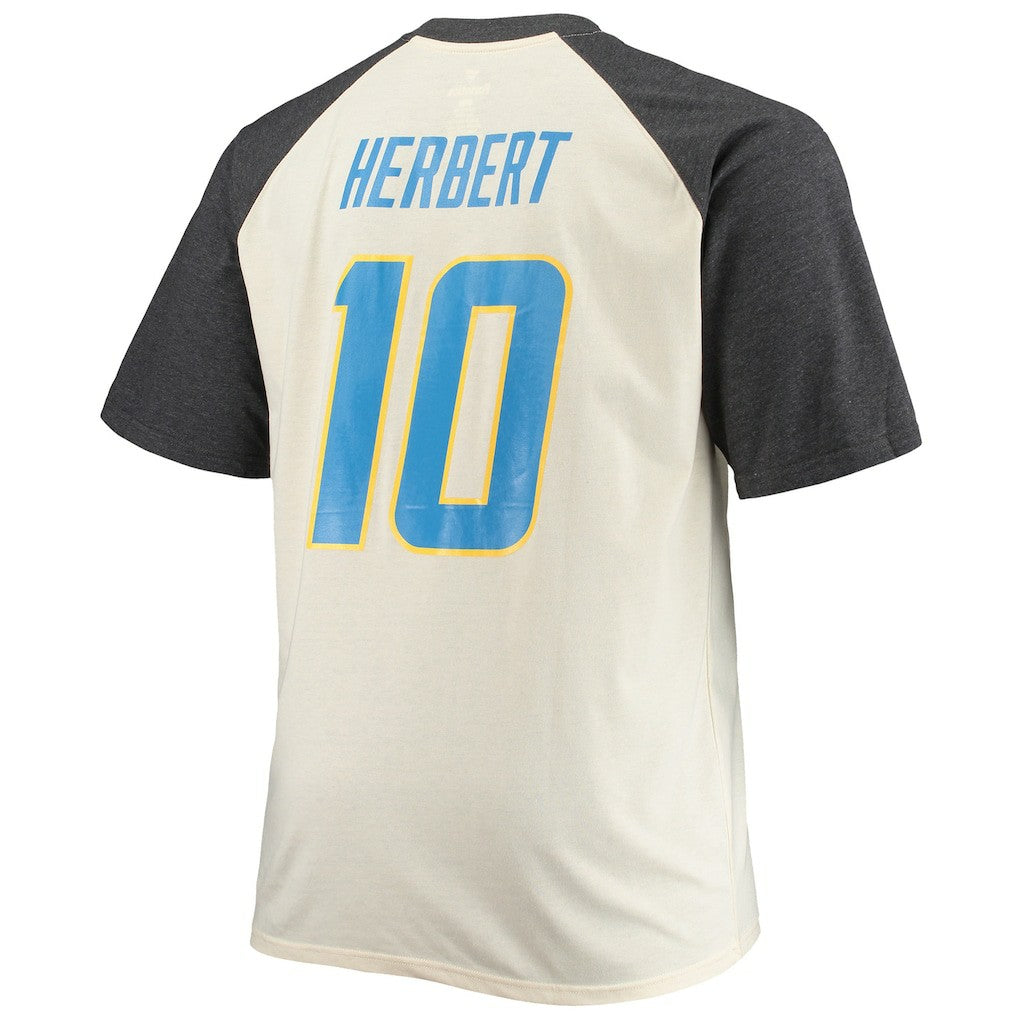Los Angeles Chargers Justin Herbert  Big & Tall Player Name & Number Raglan T-Shirt | NFL Near me