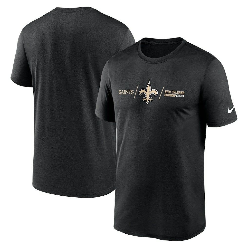 New Orleans Saints Horizontal Lockup Legend Performance T-Shirt | NFL Hot