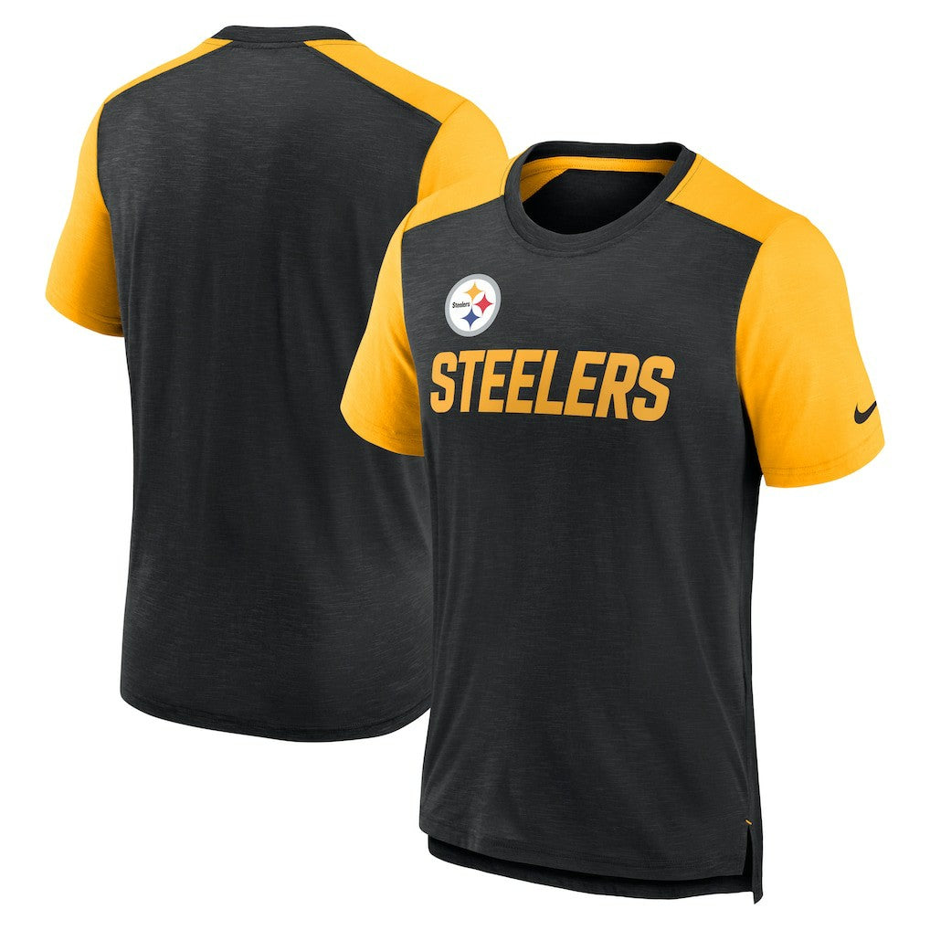 Pittsburgh Steelers Color Block Team Name T-Shirt | NFL Discount