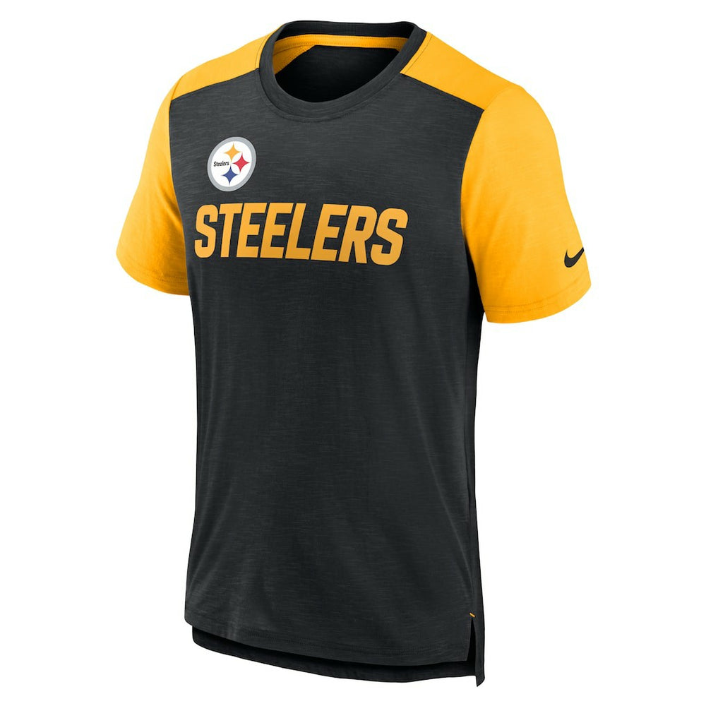 Pittsburgh Steelers Color Block Team Name T-Shirt | NFL Discount